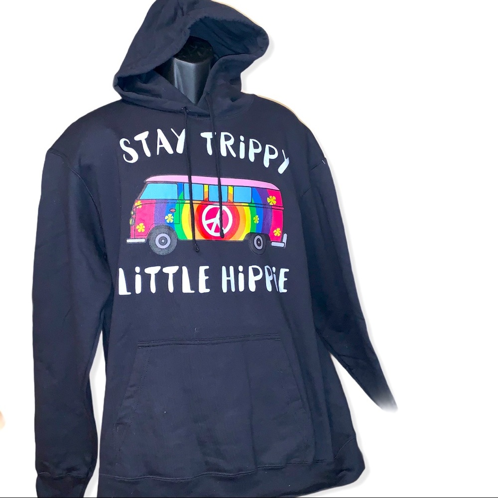 NWT black hoodie with front pocket size 1XL